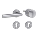 Vorschaubild GRIFFWERK Wechselgarnitur LUCIA PROF Schraubtechnik FS Rosetten rund Knopf R2 Edelstahl matt L