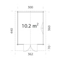 Palmako Gartenhaus Sally 10,2 m² - 44 mm