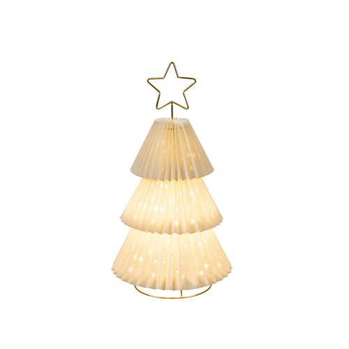Konstsmide Weihnachtsbeleuchtung Dekobaum aus Papier mit Stern, weiß