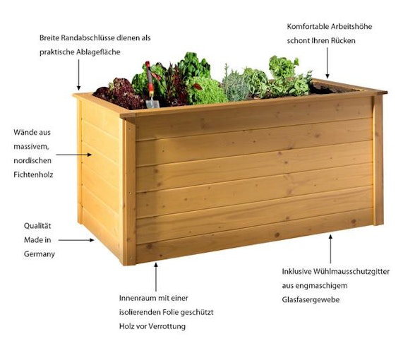 Weka Hochbeet B 139 x T 78 - 650 l -Eiche hell lasiert - Aktionsangebot