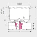 Vorschaubild KESSEL - Staufix Control Rückstaudoppelverschluss für Einbau in die Bodenplatte - schwarze Abdeckung mit Rattenschutz