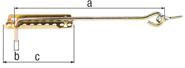 Alberts® Sturmhaken,mit Feststellplatte,galv.blau vz,zE,Länge 400 mm, FR 204181
