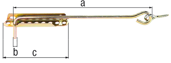 Alberts® Sturmhaken,mit Feststellplatte,galv.blau vz,zE,Länge 400 mm, FR 204181