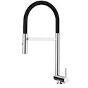 Vorschaubild Wasserhahn Vorfenster Küchenarmatur, Umklappbar 4,5 CM, mit 360° schwenkbarem Auslauf, abnehmbare 2 strahl Handbrause, Verchromt / Schwarz