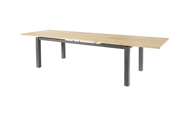 Diamond Garden Ausziehtisch PORTO, Edelstahl Dunkelgrau / Recycled Teak