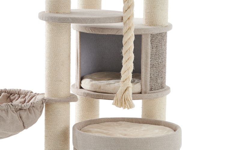 NOBBY Kratzbaum "FIDA" cream-leinenoptik; 70 x 70 x 165 cm