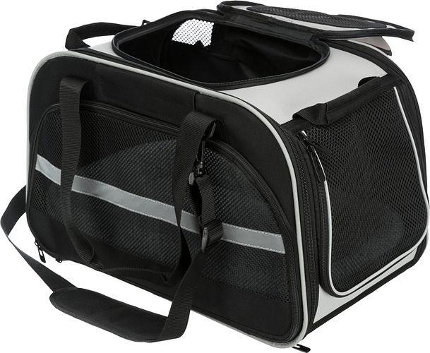 TRIXIE Wohn- und Transporttasche Valery, 29 × 31 × 49 cm, schwarz/grau