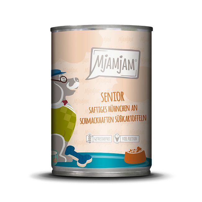 MjAMjAM Hund Senior Huhn+Süßkartoffel 400g