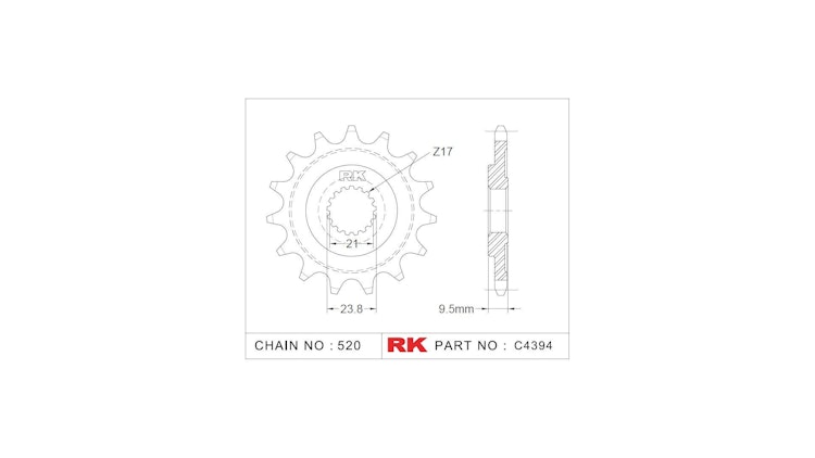 RK 4394 Antriebsritzel (14 Zähne, selbstreinigend) für Honda CR und Honda TRX