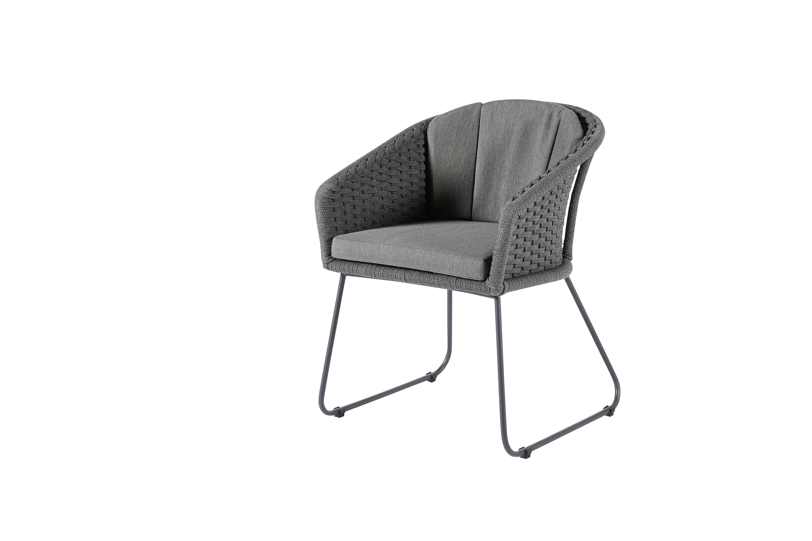 Diamond Garden Stuhl RHODOS, Edelstahl Dunkelgrau / Rope Dunkelgrau / Sunproof (100 % Polypropylen) - Auslaufartikel