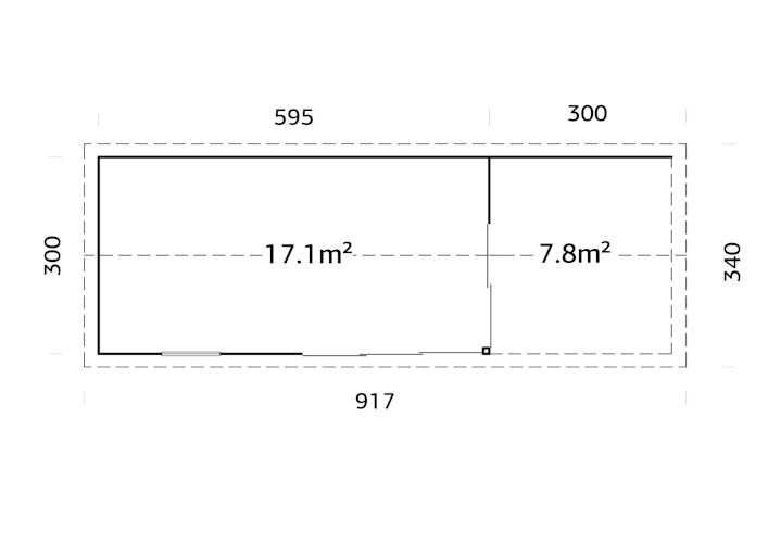 Palmako Gartenhaus Amanda 17,1 +7,8 m² Slide Plus- 44 mm