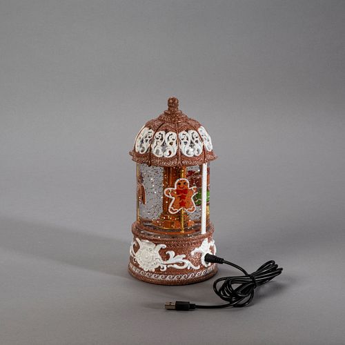 Konstsmide Weihnachtsbeleuchtung Wasserlaterne Lebkuchen Karussell, braun, rotierend