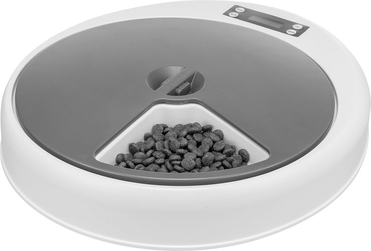 TRIXIE Futterautomat TX4+1, 5 × 0,25 l/34 × 6 × 39 cm, weiß/grau