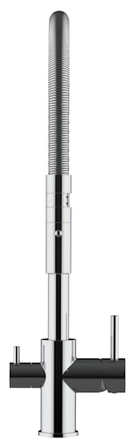 NIEDERDRUCK 3 Wege Wasserhahn Küchenarmatur, FL, mit 360° schwenkbarem Auslauf, abnehmbare 2 strahl Handbrause, Verchromt