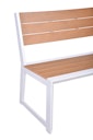 Vorschaubild Garden Pleasure Bank VENICE mit Rückenlehne 180 cm, Aluminium Weiß / Nonwood Teak-Optik