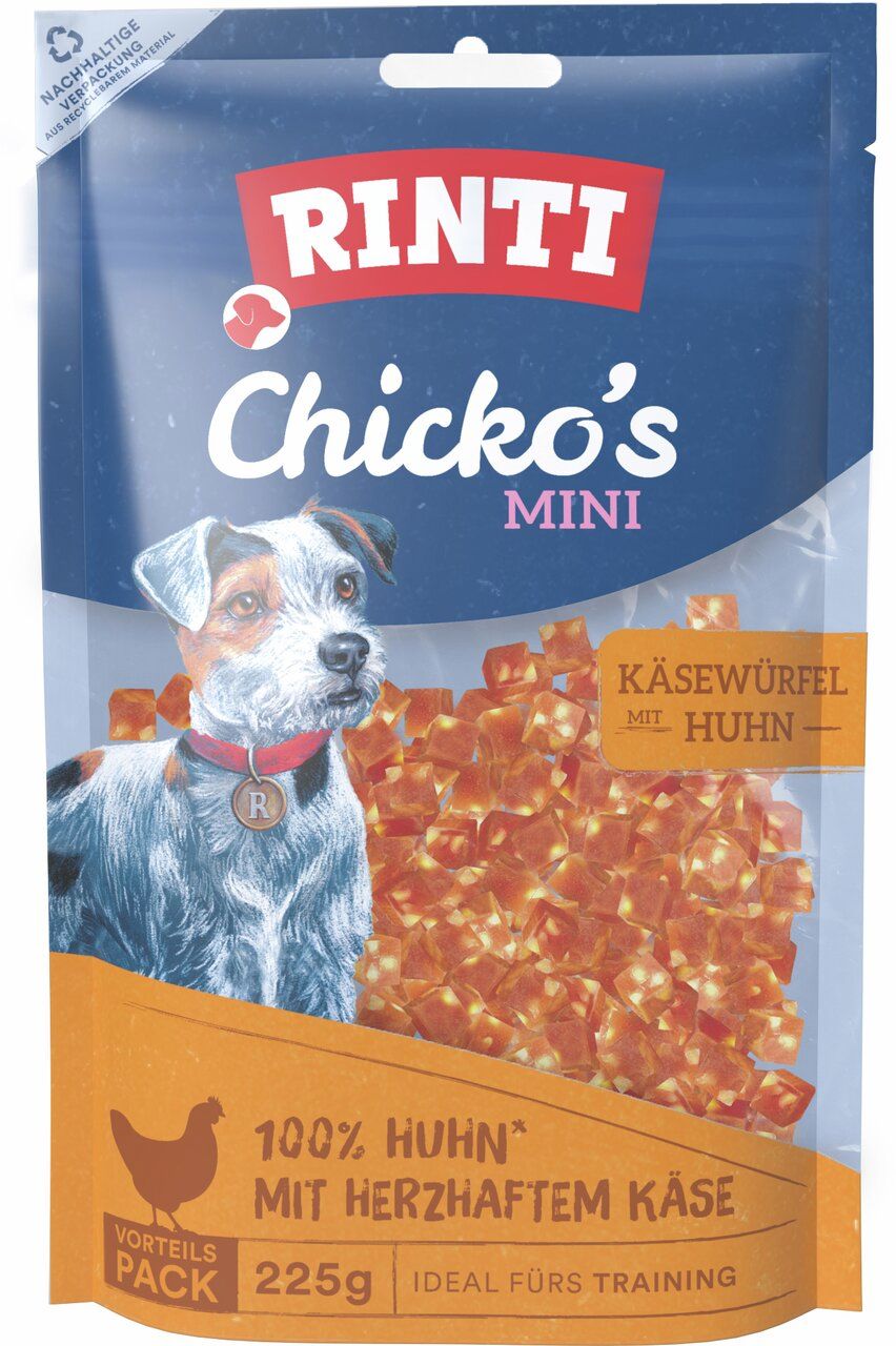 Rinti Chicko Mini Käsewürfel Huhn 225g Hundensnack