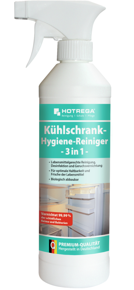 Hotrega Kühlschrank-Hygiene-Reiniger - 3 in 1- 500 ml Sprühflasche