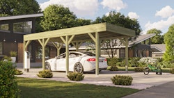 Weka Einzelcarport mit Vorbereitung zur Dachbegrünung 328 x 718 cm - kesseldruckimprägniert