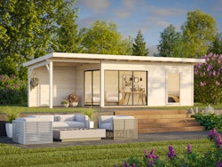 Palmako Gartenhaus Andrea 17,1+7,9 m² Slide Plus mit Isolierglas-Schiebetür  - 44 mm