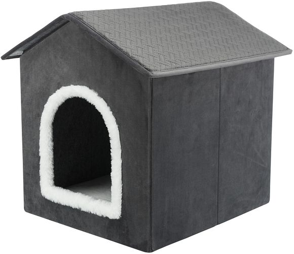 TRIXIE Höhle Livia, 38 × 41 × 44 cm, dunkelgrau/weiß