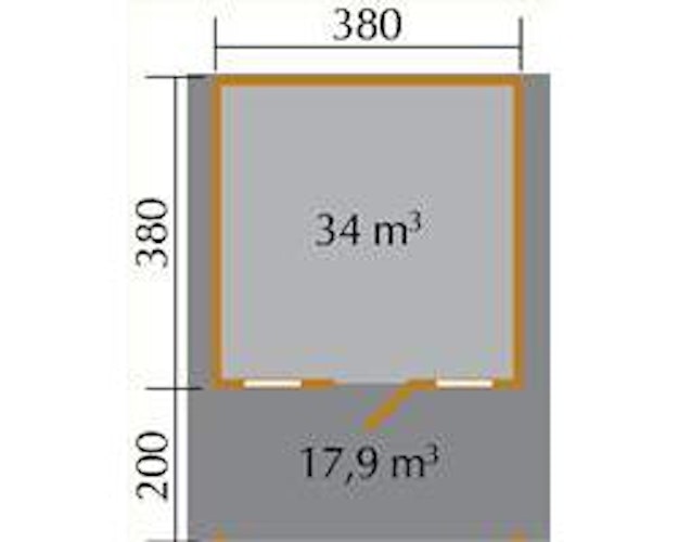 Weka 28 mm Gartenhaus 110 A mit Vordach (200 cm)