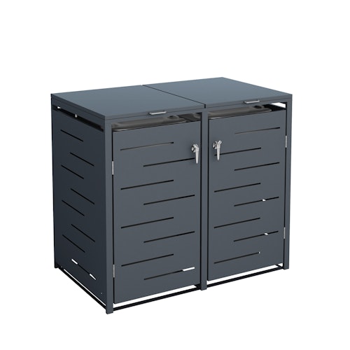 T&J OSKAR Mülltonnenbox 132 x 80 x 116 cm Anthrazit