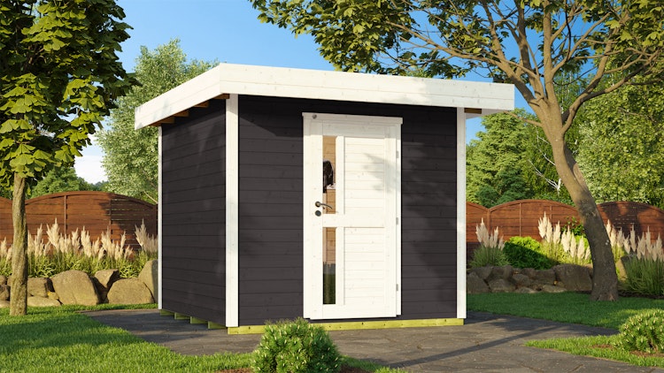 Weka Gartenhaus Designhaus 172 mit Vordach (50 cm) und Design-Einzeltüre
