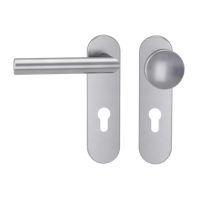 Griffwerk LUCIA PROFESSIONAL Schraubtechnik FS Panik -Edelstahl matt  Kurzschild-Garnitur -Schraubt. -Knopf R2 -WL -Stift 9mm -TS 38-50mm