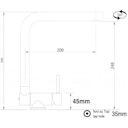 Vorschaubild Wasserhahn Vorfenster Küchenarmatur, Umklappbar 4,5 CM, mit 360° schwenkbarem L-Auslauf, Verchromt / Weiß Granit