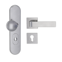 Vorschaubild Griffwerk TITANO Kombi SB_882 ES1 (S2) -Edelstahl matt Kombi-Schutzbeschlag -Knopf/Drücker -mit Griff DESM GRAPH -SG -eckig -R -ZA, 72mm -TS 38-50