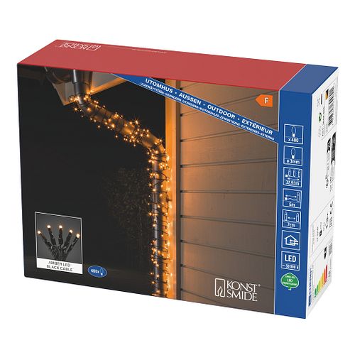 Konstsmide Weihnachtsbeleuchtung  Micro LED Lichterkette 400 bernstein GL3293