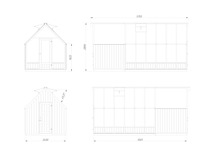 Palmako Glas- & Gerätehaus Emilia 8,2 + 4,0 m² - 18 mm