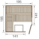 Vorschaubild Weka Premium Massivholzsauna Cubilis 2 mit Glastür+Fenster ohne Montageservice - 45 mm