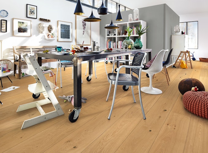 MEISTER Lindura-Holzboden HD 400 2200 x 270 x 11 mm 8948 Eiche authentic light gebürstet ultramattlackiert