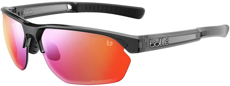 Bollé Brille Victus schwarz dark grey crystal, Gläser Phantom Clear