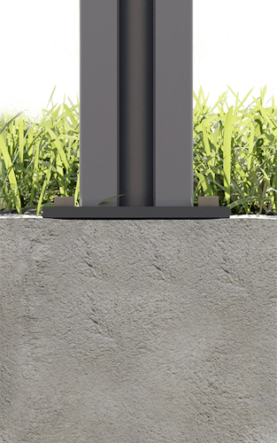 dz VIDUAL Steckzaun-Mittelpfosten 72 x 72 mm mit Zubehör