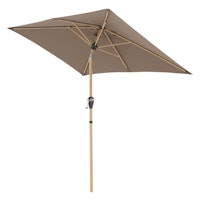 doppler Mittelmastschirm ALU WOOD 210 x 140 Auto-Tilt, Aluminium Esche-Optik / 100 % Polyester 180 g/m²