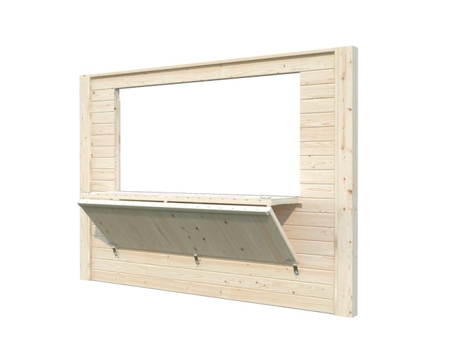 Palmako geschlossene Wand mit Kiosk-Klappe (Bianca)