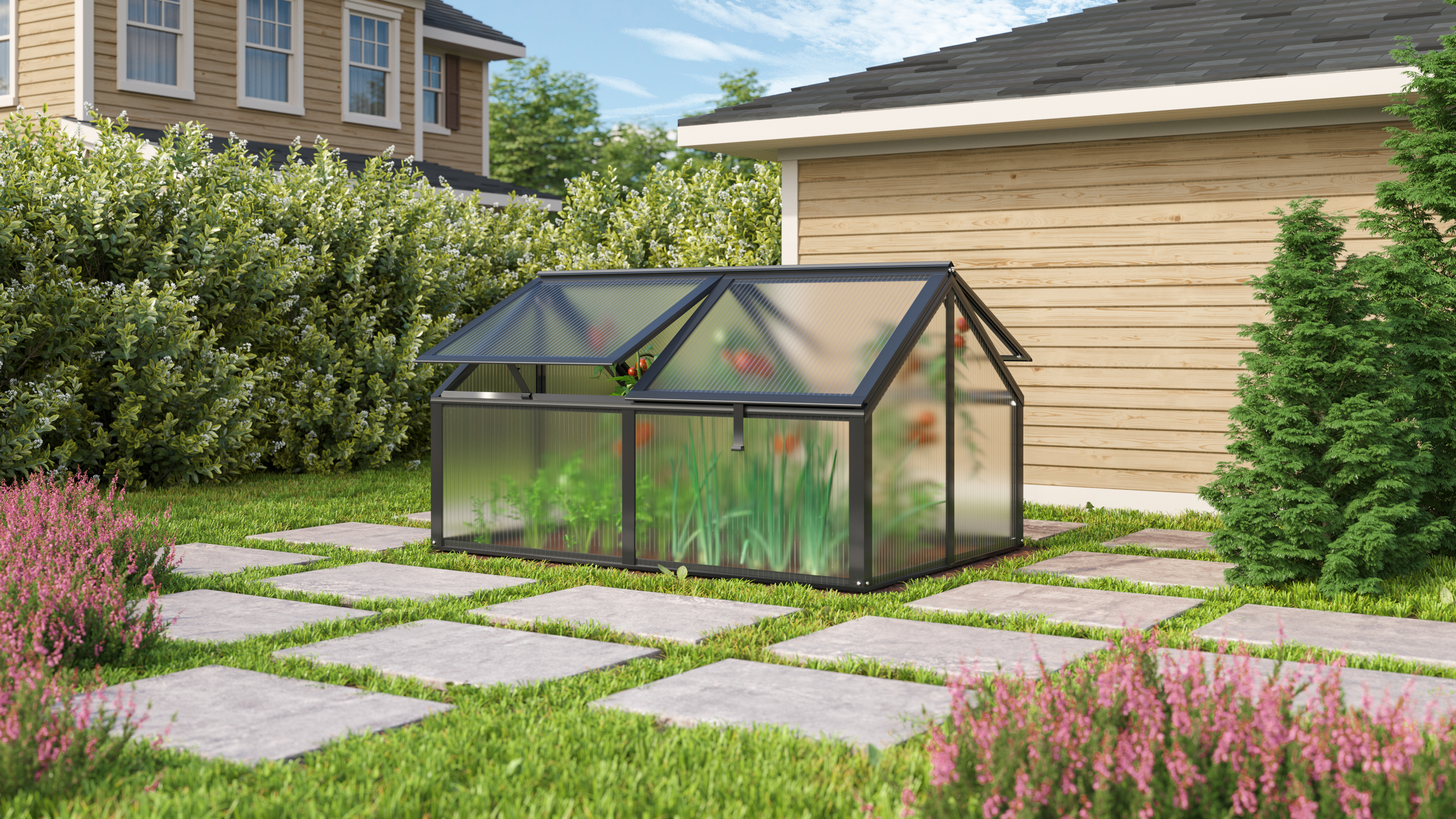 Vitavia Frühbeet Zola mit 4 Dachfenstern  B 124 x T 89 x H 71 cm