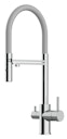 Vorschaubild 3 Wege Wasserhahn Küchenarmatur, FL, mit 360° schwenkbarem Auslauf, abnehmbare 2 strahl Handbrause, Verchromt / Grau