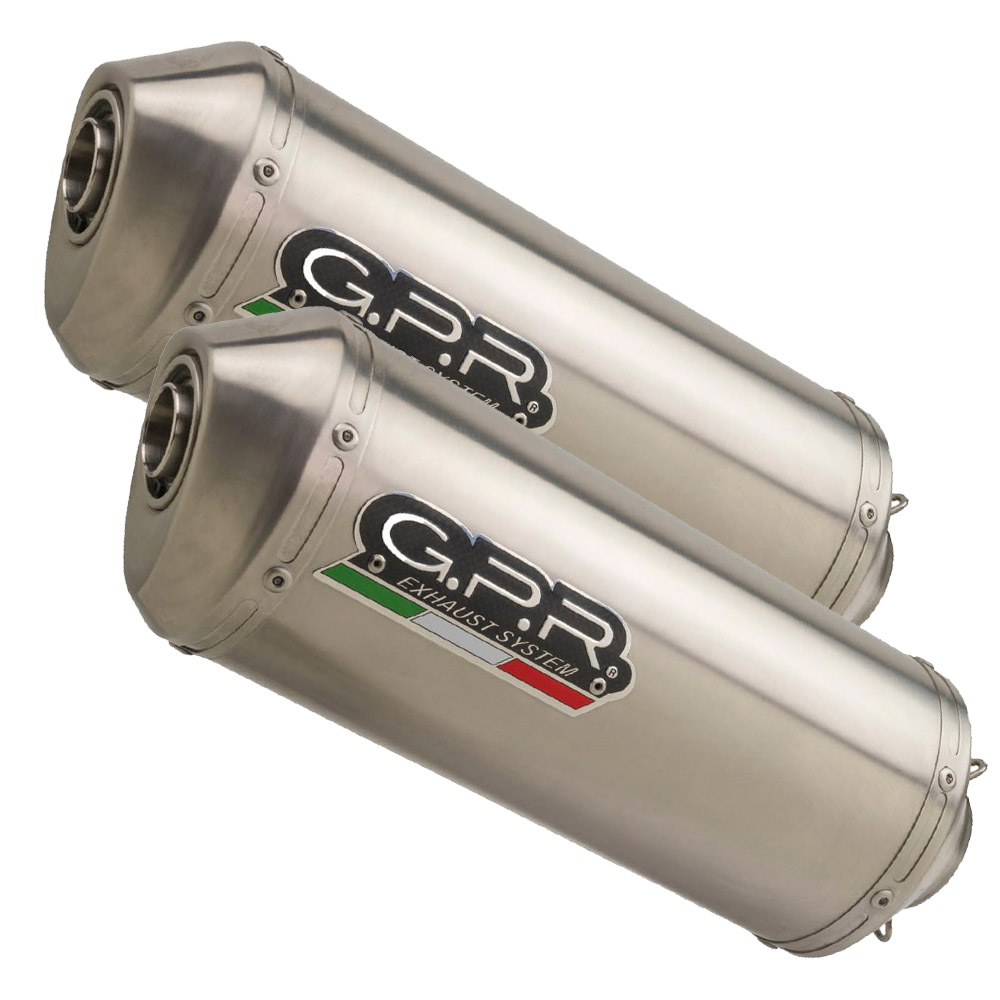 GPR Endschalldämpfer Aprilia Pegaso Strada 650 2005/09 Pair EC-Approv. slip-on exhaust Satinox