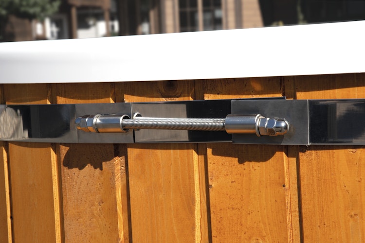 Wolff Finnhaus Badebottich Hot Tub Typ 5 Ø 225 cm mit Acrylwanne, Massagesystem, Luftsprudelsystem & LED-Beleuchtung