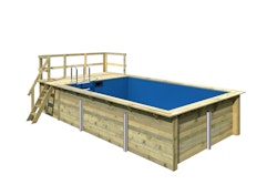 Karibu Rechteck Pool Gr. 3 - 350 x 530 cm - kdi Grundkörper inkl. Terrasse inkl. gratis Sandfilteranlage & Pool-Starterset (Gesamtwert 418,99€)