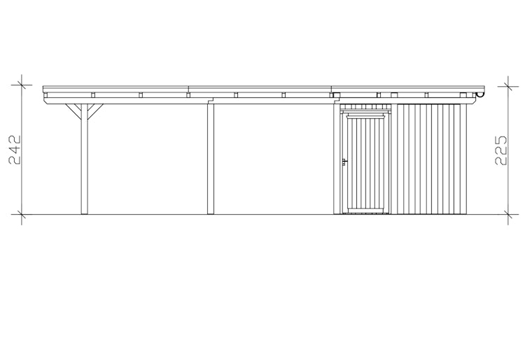 Skan Holz Emsland - Flachdach Carport aus Leimholz Breite 402 cm