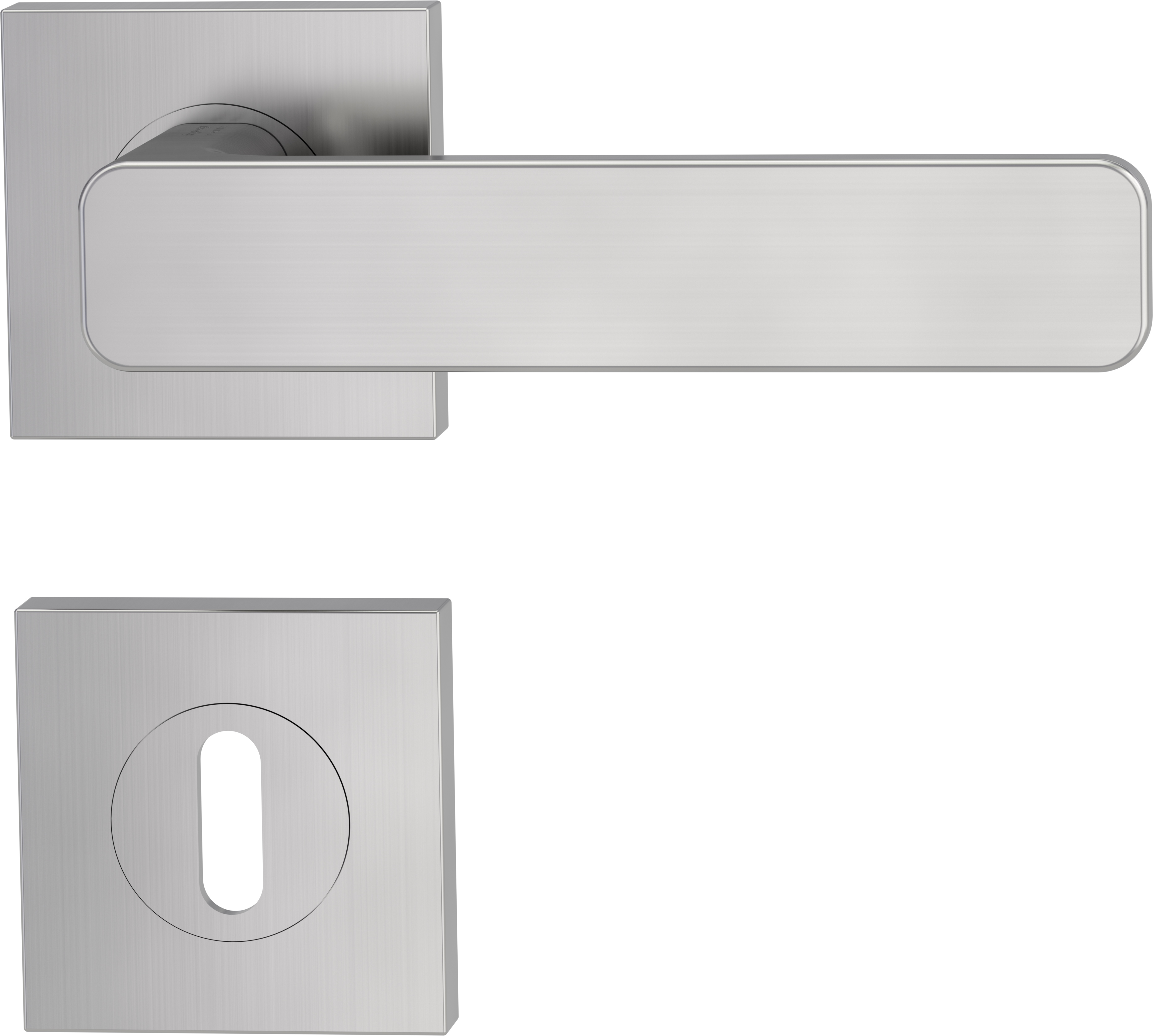 GRIFFWERK Rosettengarnitur MINIMAL MODERN SIEGER DESIGN eckig WC-Schloss Samtgrau