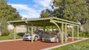 Vorschaubild Karibu Carport Doppelcarport Eco 1/2 - kesseldruckimprägniert