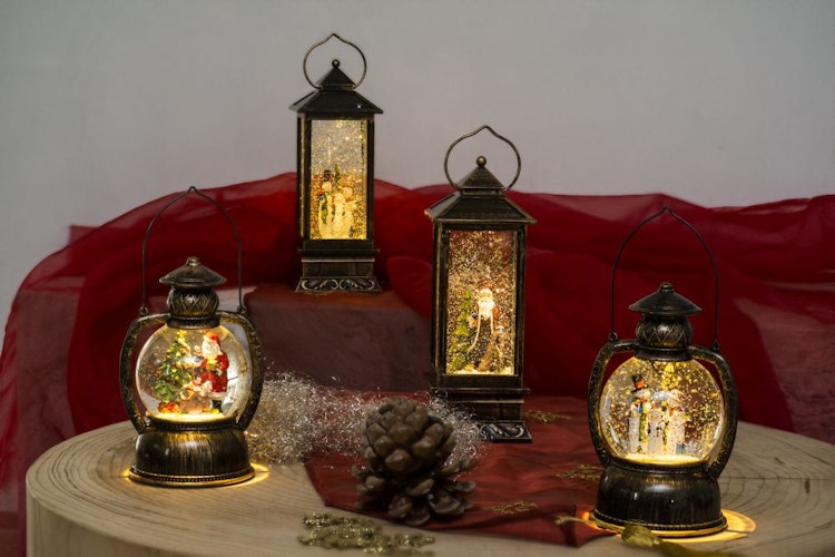 Konstsmide Weihnachtsbeleuchtung  LED Laterne Schneemann wassergefüllt