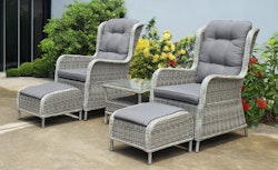Garden Pleasure Sessel-Set VALENCIA, Polyrattan / Kissen 100 % Polyester