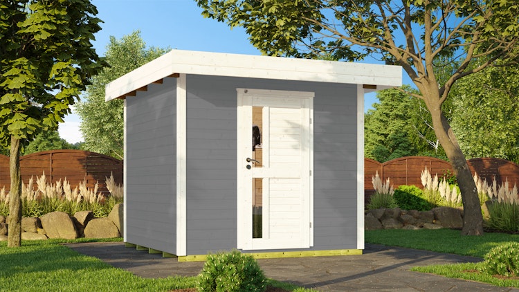 Weka Gartenhaus Designhaus 172 mit Vordach (50 cm) und Design-Einzeltüre