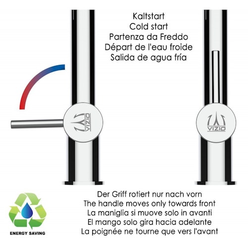 Wasserhahn Vorfenster Küchenarmatur, Umklappbar 6 CM, LINKER HEBEL, mit 360° schwenkbarem L-Auslauf, Verchromt / Weiß Granit